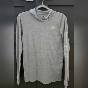 Adidas Boy's Heathered Sage Green  Lightweight Cotton Hoodie